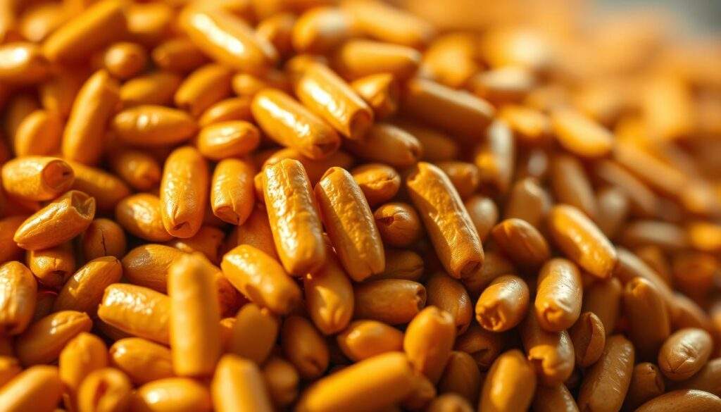 A close-up shot of a pile of golden-brown sunflower seed pellets, their sleek, cylindrical shapes glistening under natural lighting. The pellets are arranged in a visually appealing, artful composition, with a sense of depth and dimension. The background is slightly blurred, creating a soft, dreamy atmosphere that highlights the textural details and warm tones of the sunflower seed pellets. The lighting is soft and diffused, giving the image a natural, documentary-style feel. Captured with an iPhone 16 Pro Max, the image conveys the essence of the sunflower seed pellet, inviting the viewer to appreciate its unique qualities. A close-up shot of a pile of golden-brown sunflower seed pellets, their sleek, cylindrical shapes glistening under natural lighting. The pellets are arranged in a visually appealing, artful composition, with a sense of depth and dimension. The background is slightly blurred, creating a soft, dreamy atmosphere that highlights the textural details and warm tones of the sunflower seed pellets. The lighting is soft and diffused, giving the image a natural, documentary-style feel. Captured with an iPhone 16 Pro Max, the image conveys the essence of the sunflower seed pellet, inviting the viewer to appreciate its unique qualities.