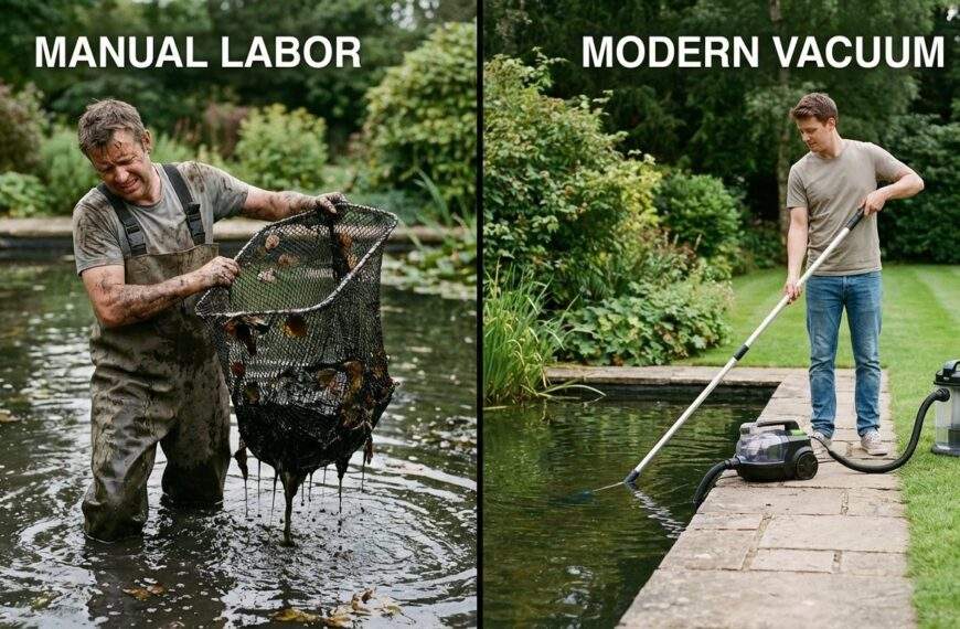 Odkurzacz do oczka wodnego a ręczne wybieranie mułu: porównanie metod