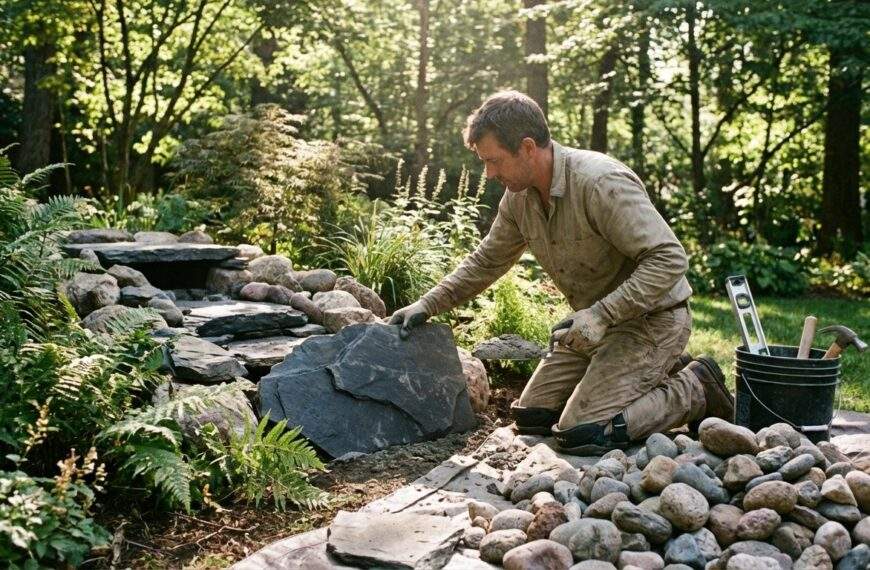 Czy kamienie w kaskadzie powinny być klejone, czy układane luzem?