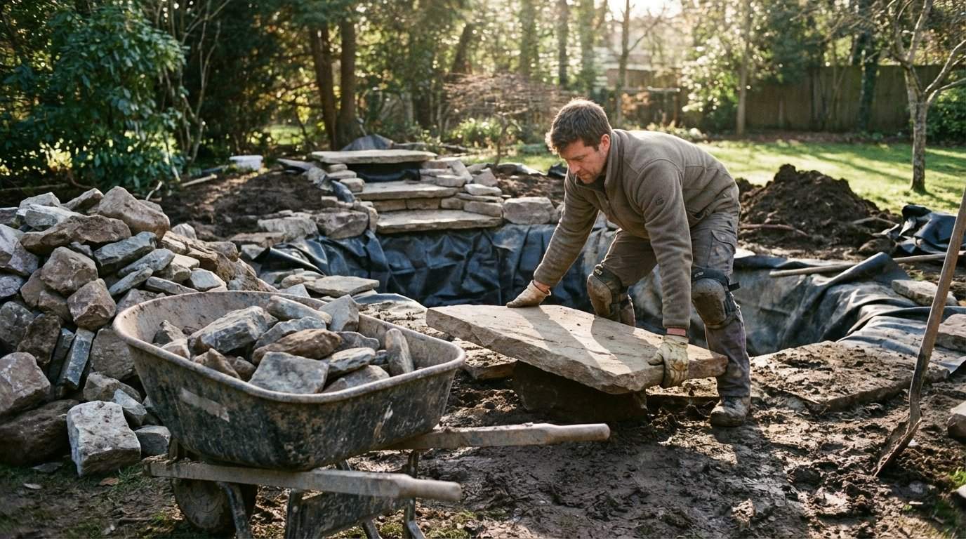 Ile kamienia potrzeba na budowę kaskady ogrodowej o średniej wielkości?