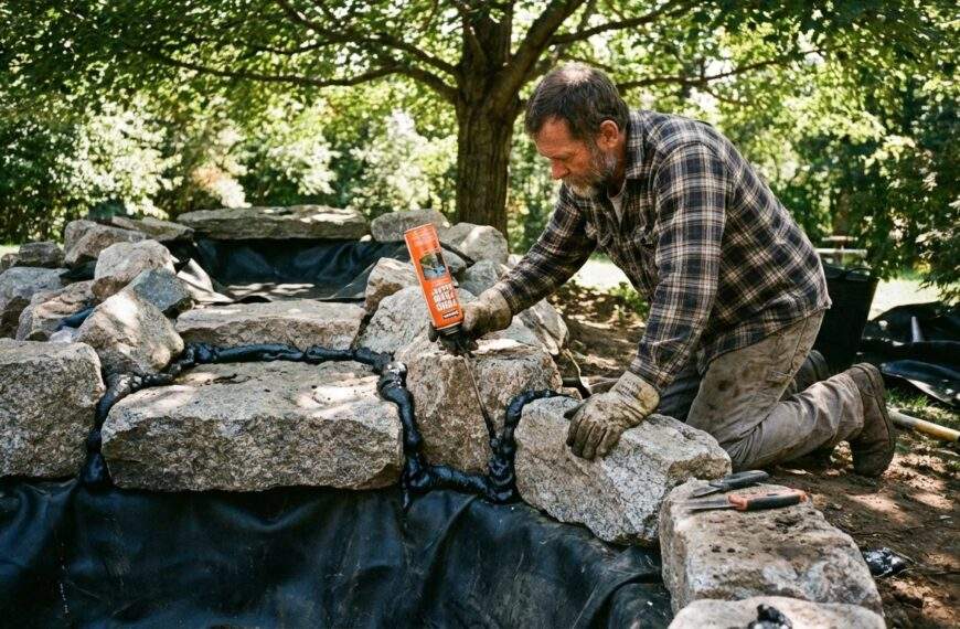 Jak zabezpieczyć kamienie przed "uciekaniem" wody poza obieg kaskady?