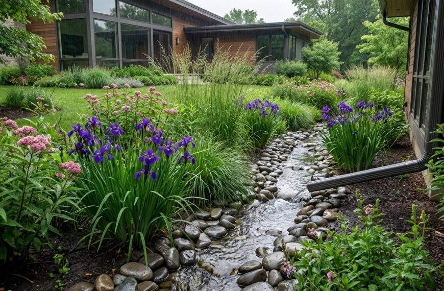 Wide-angle eye-level shot of a lush